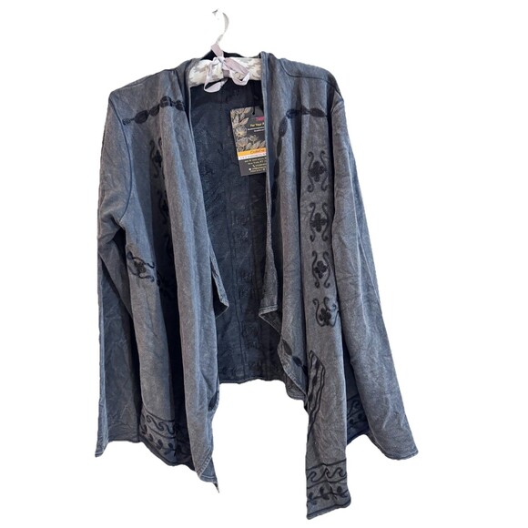 Young Threads Embroidered Cardigan Sweater XL Draped Boho New With Tag - Picture 1 of 4